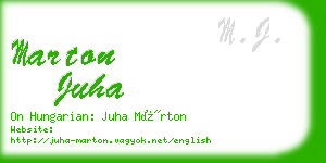 marton juha business card